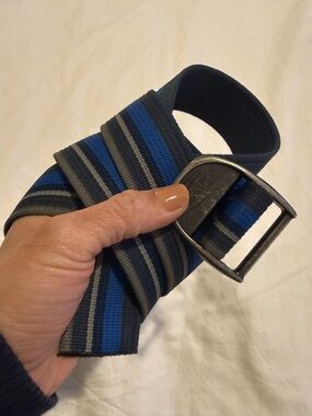 Chacos Striped Blue & Gray Men's Web Belt GUC G000